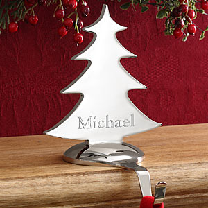 Engraved Nickel-Plate Stocking Holders - 2945